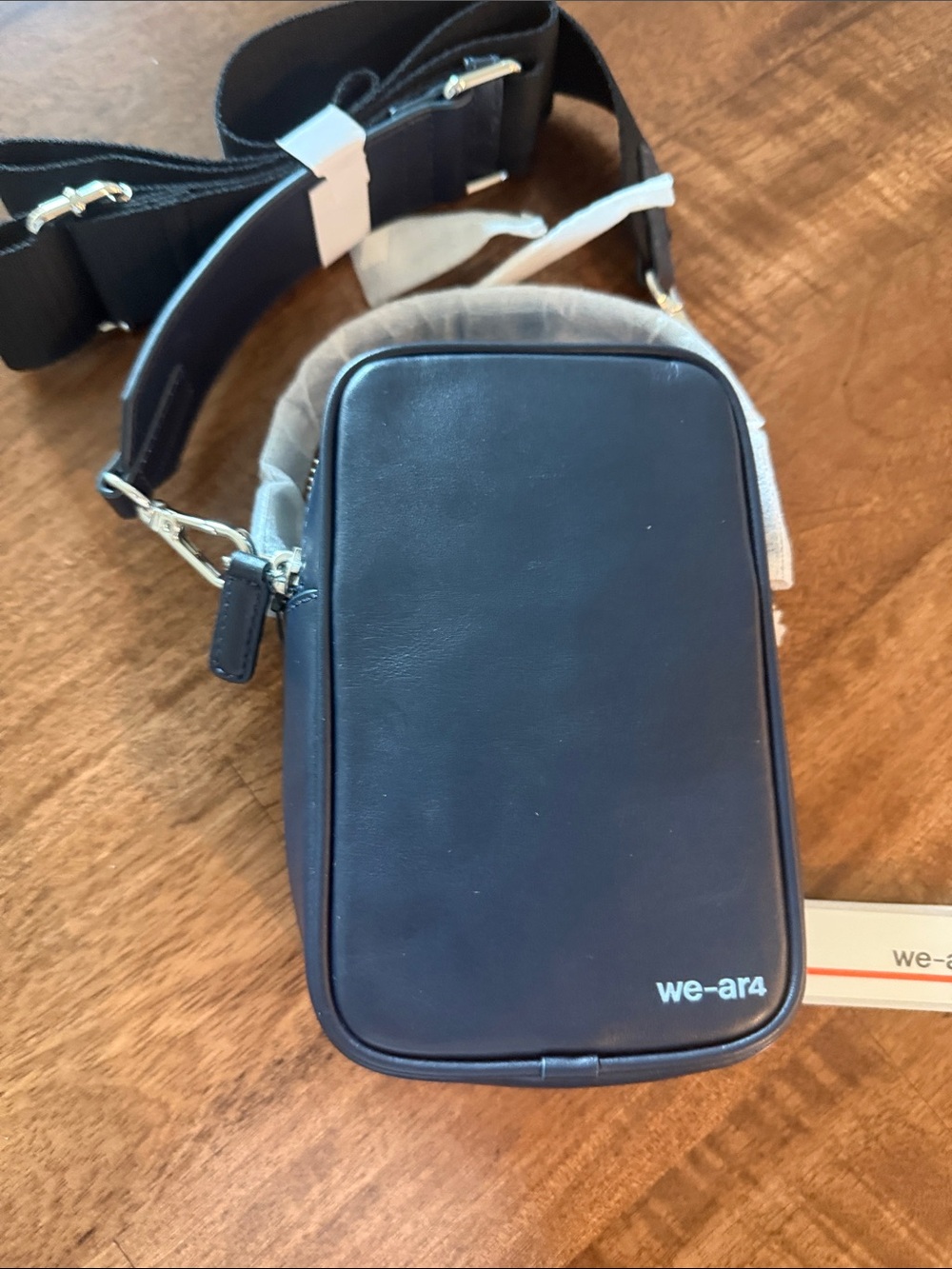 We ar4 Navy Crossbody Bag for Women - Compact Leather Shoulder Bag